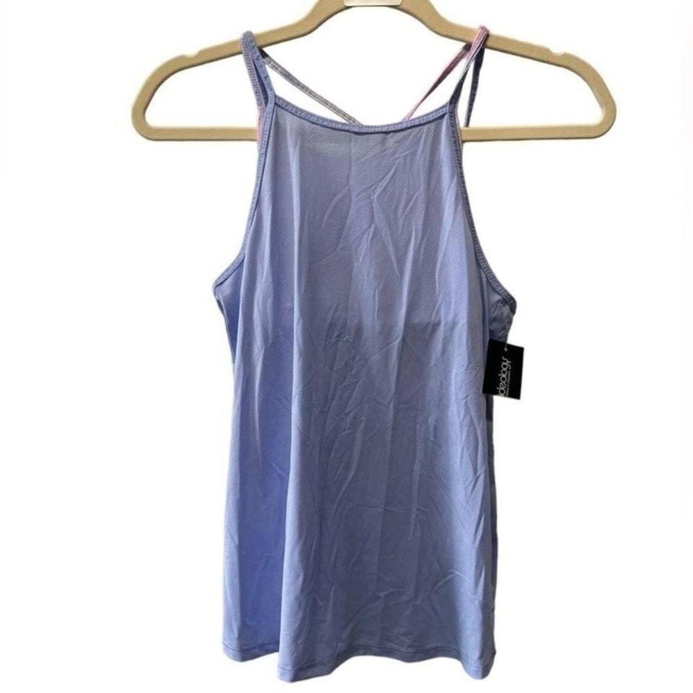 NWT Ideology purple tank top with bra attached size L